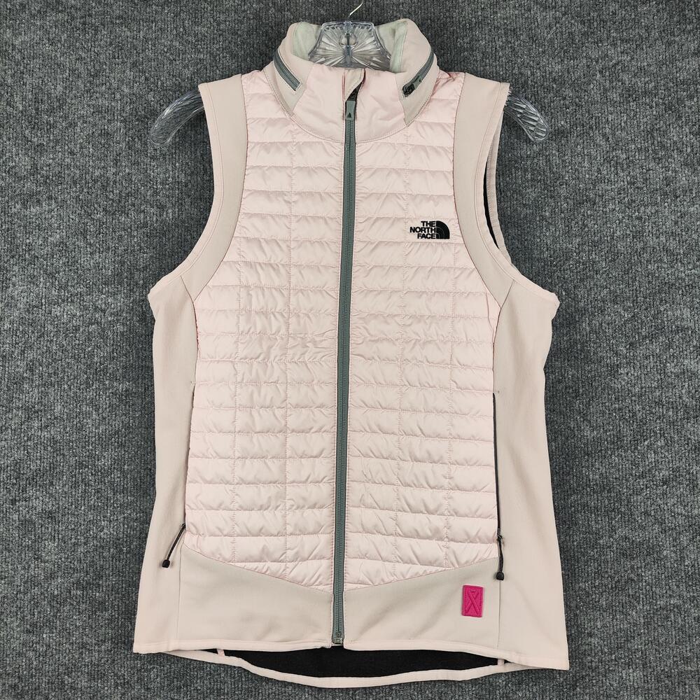 The North Face Vest Womens Small Pink Quilted Softshell Insulated Zip Pockets